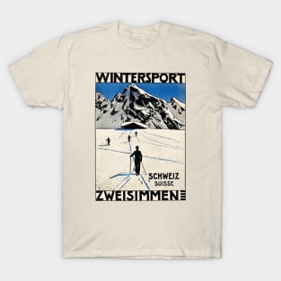 Swiss Skiing Poster T-Shirt